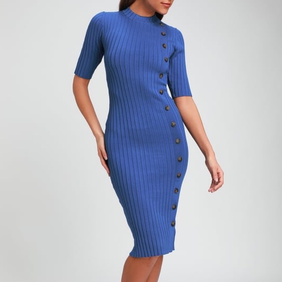 Lulus Dresses & Skirts - HOST PICK! Lulu’s blue knit bodycon midi dress